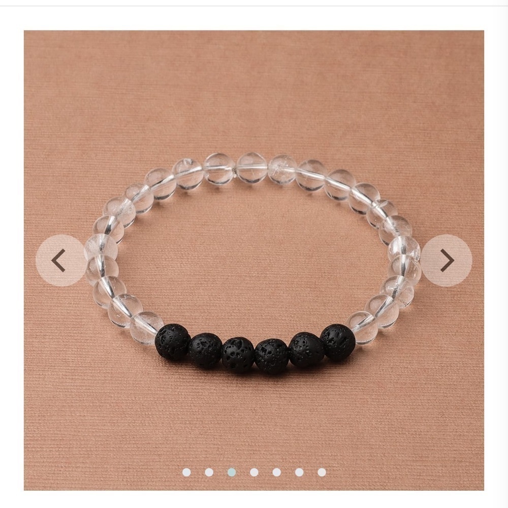 Vitality Extracts White Crystal Diffuser Bracelet / White & Black / BRAN…